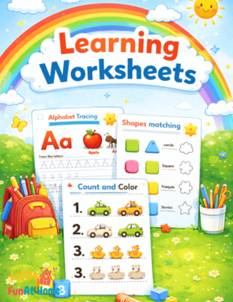Free Learning Worksheet - Little Fun at Home
