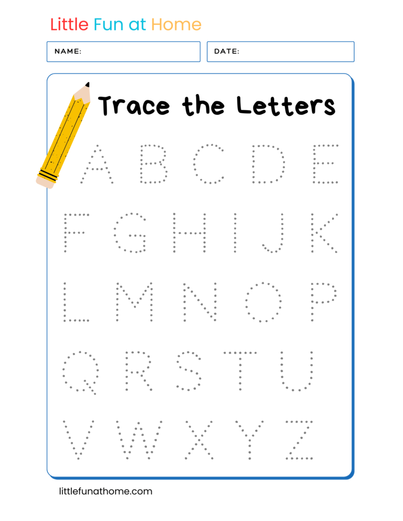 Free Uppercase Alphabet Tracing for Kids - Little Fun at Home
