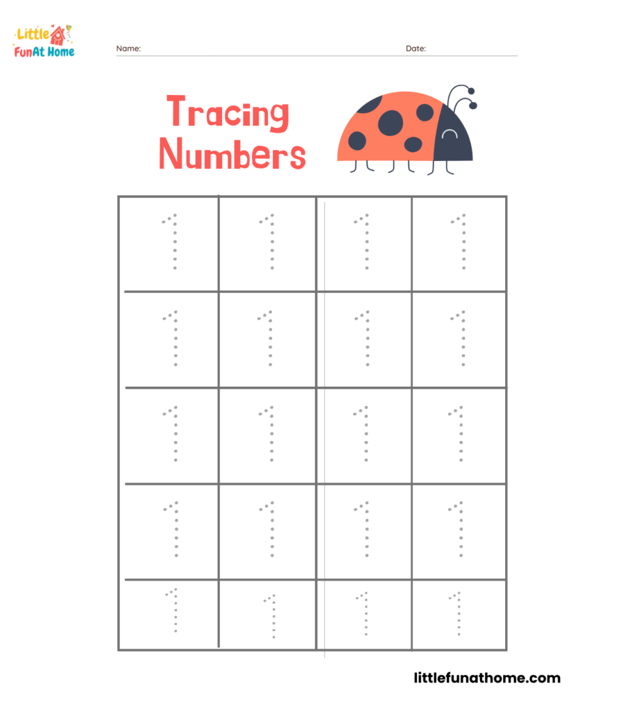 Free Printable Number Tracing Worksheets for Kids (1-10)