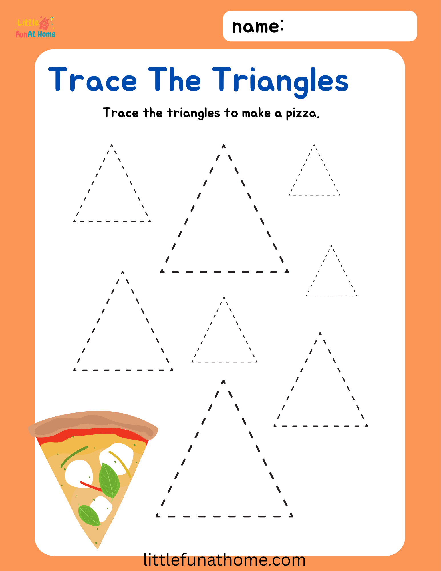 Free Printable Trace the Triangles Worksheet For kids