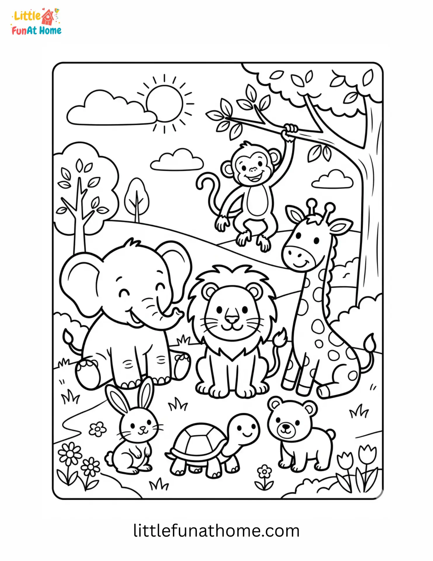 Animal Coloring Page For Kids