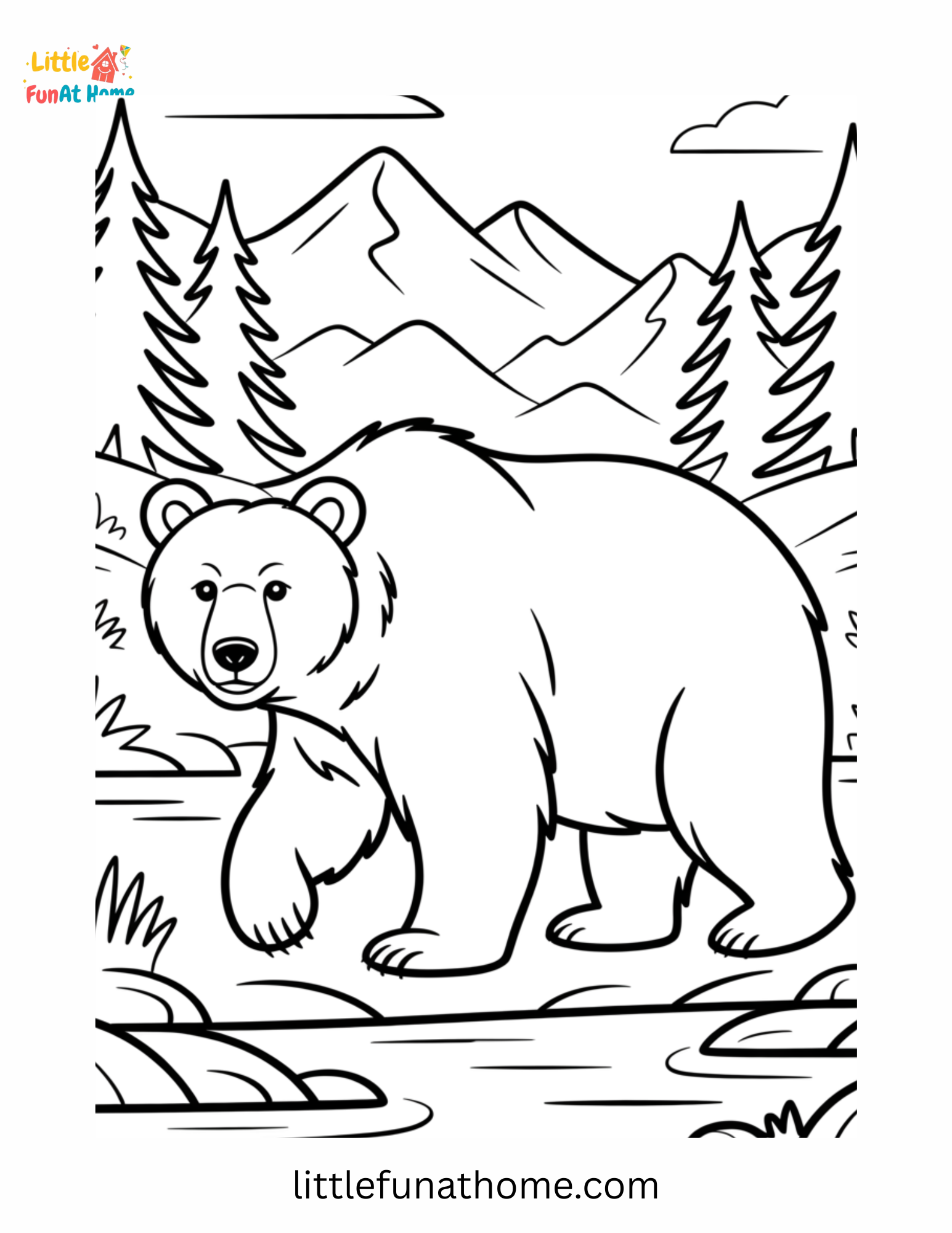 Free Printable Bear Coloring page For Kids
