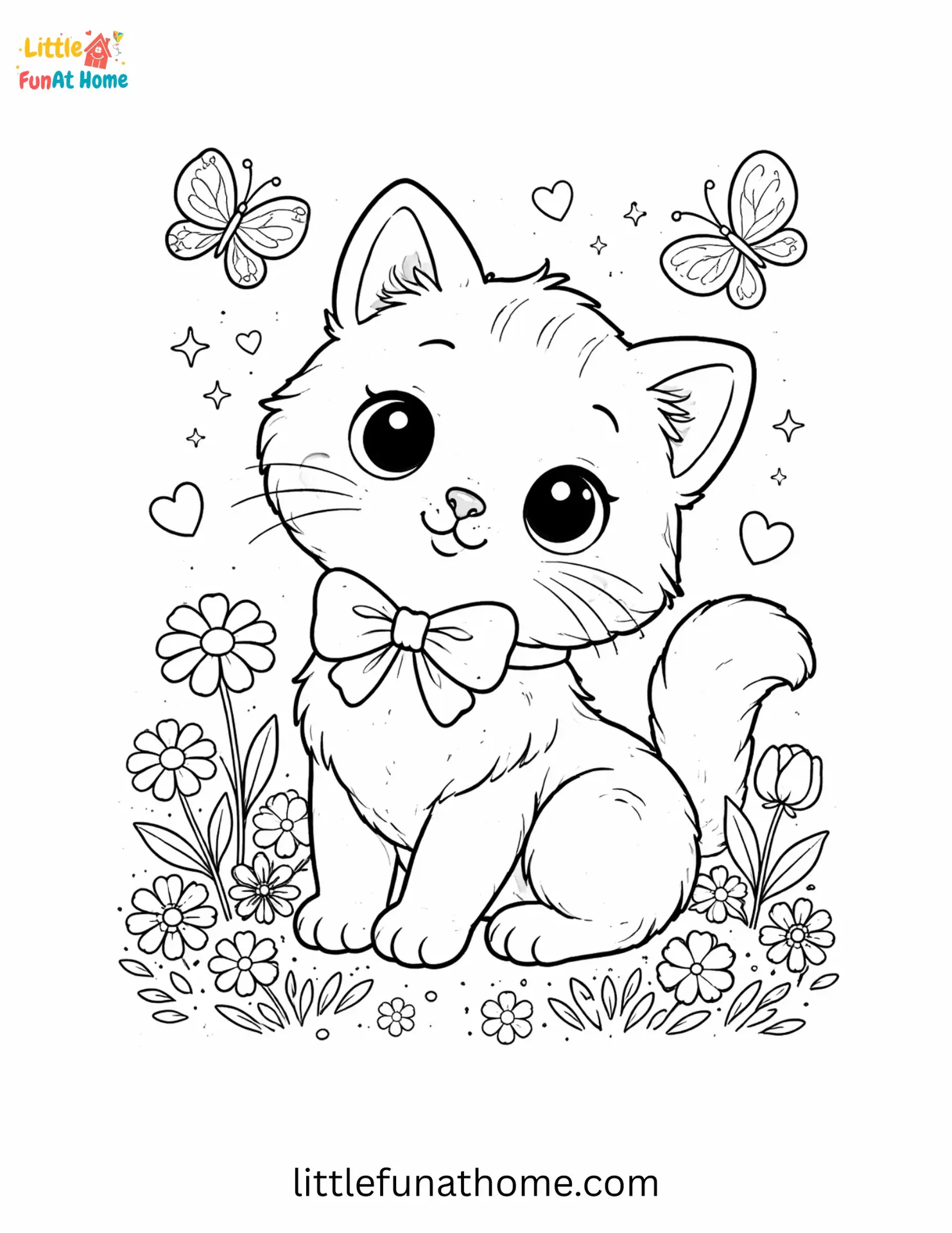 Cat Coloring Page for Kids