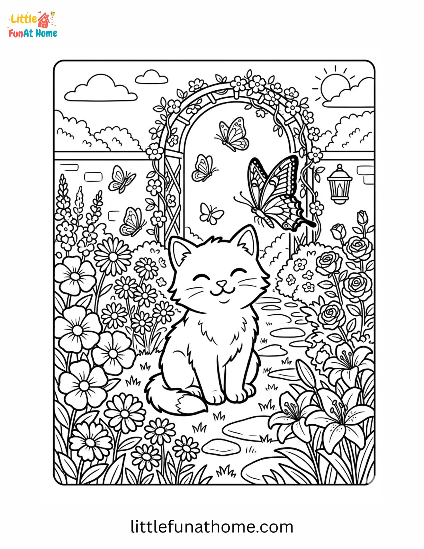 Cat coloring page for preschoolers
