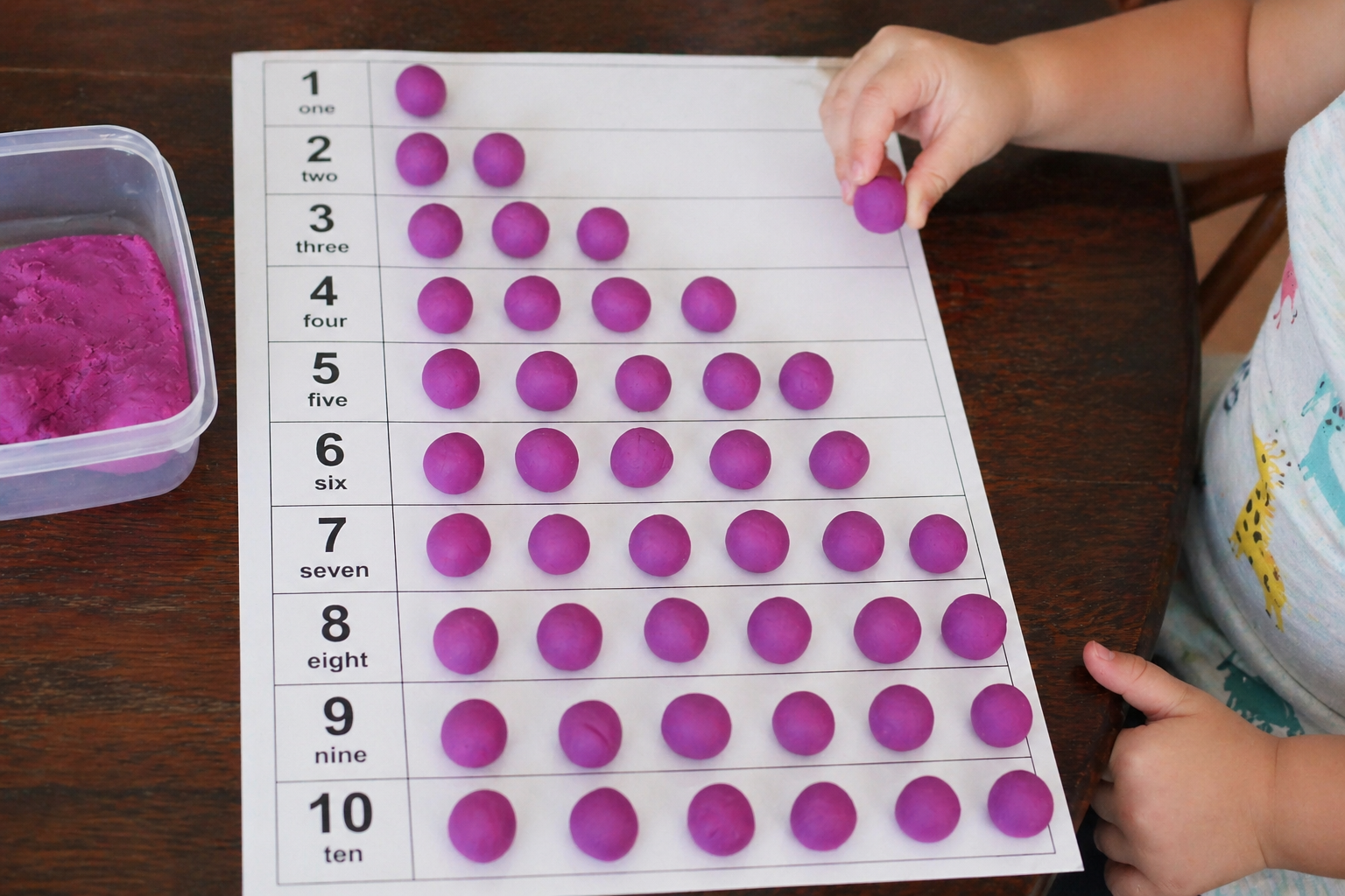 Counting Play Dough Balls Activity for Kids at Home