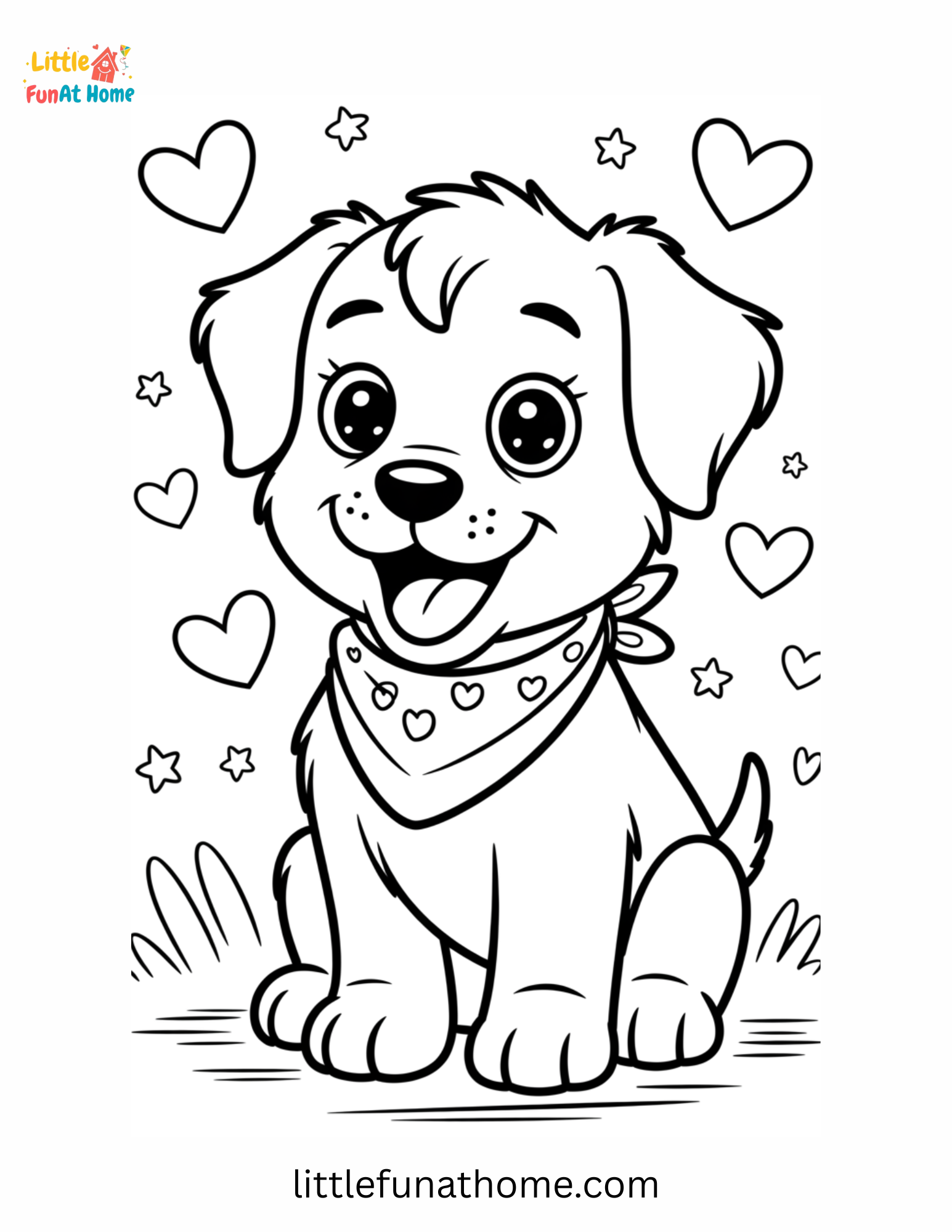 Free Paintable Dog Color page For Kids