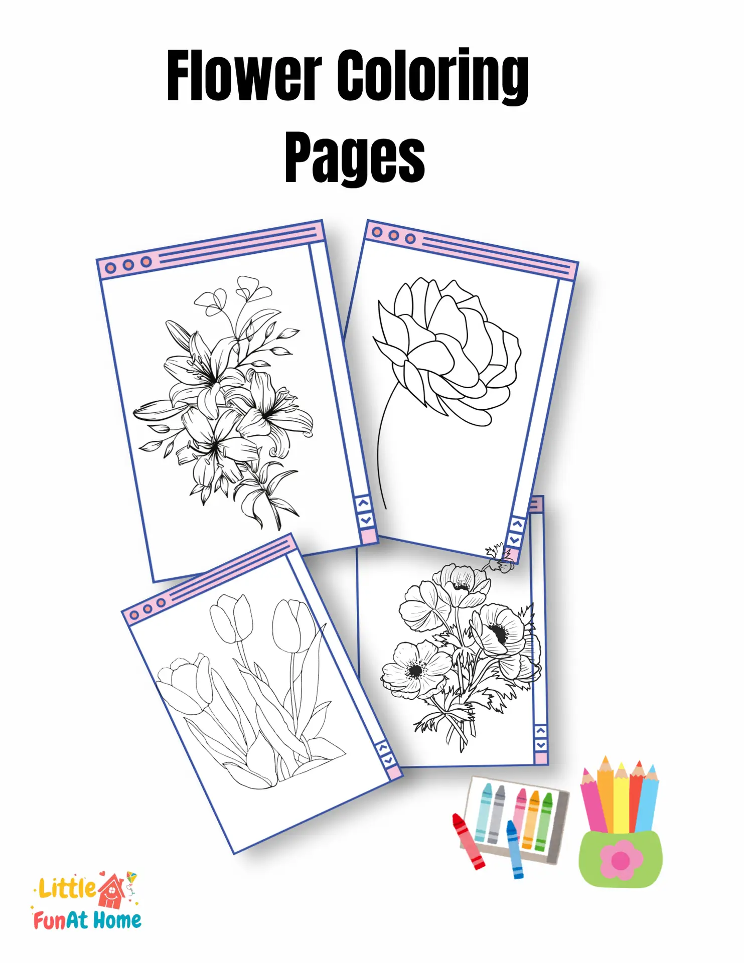 Free printable Flower Coloring Pages for Kids