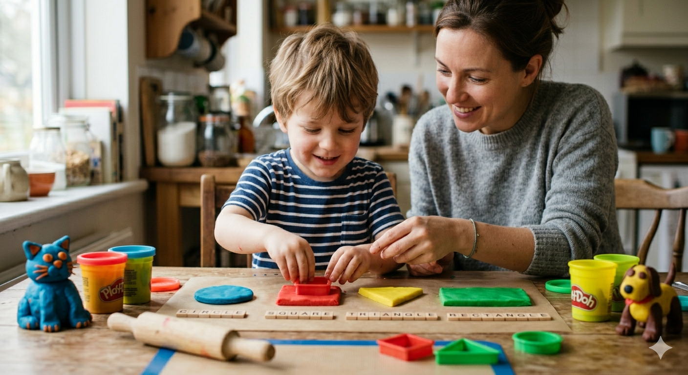 Shape Learning Activity With Play Dough For Kids At home 