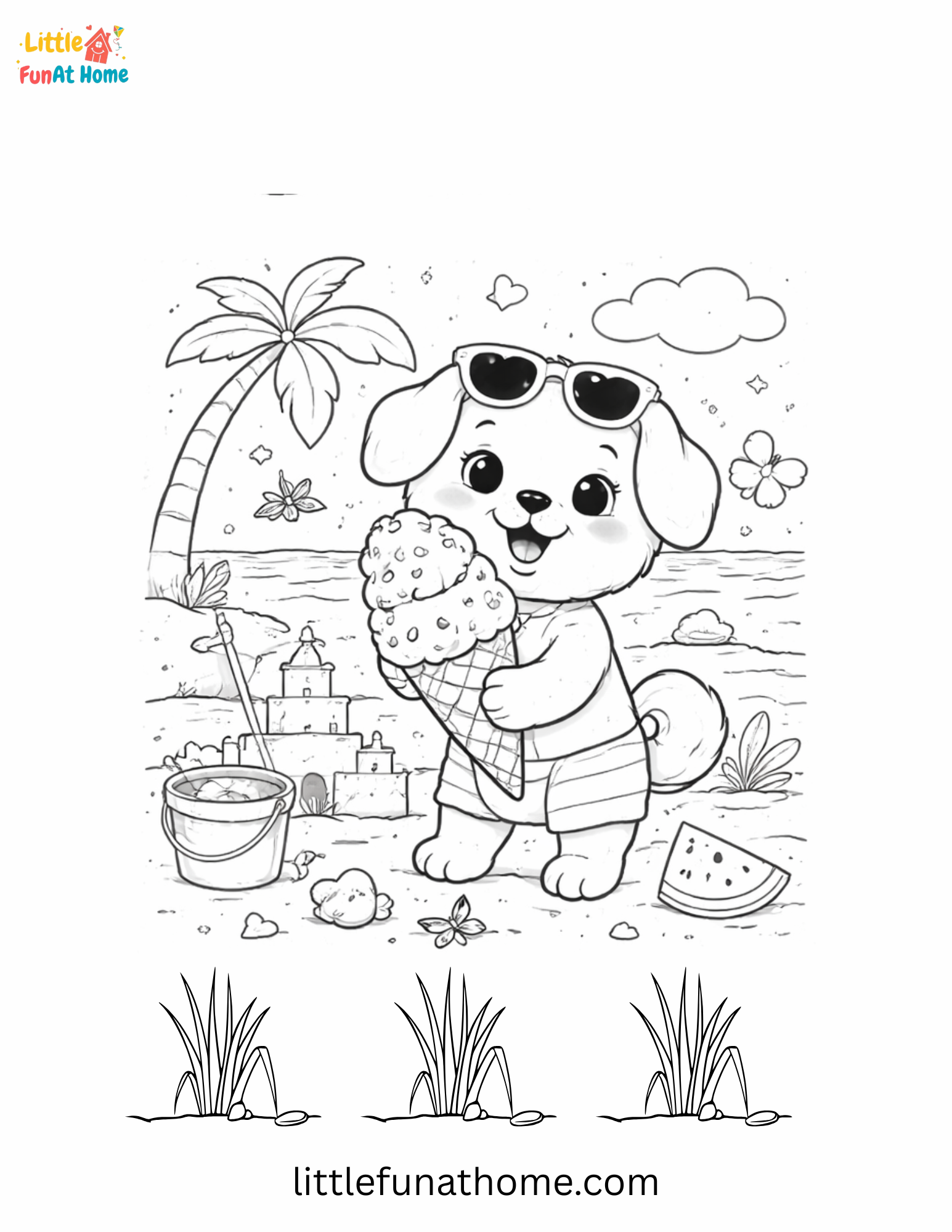 Cute Dog coloring page for Kids