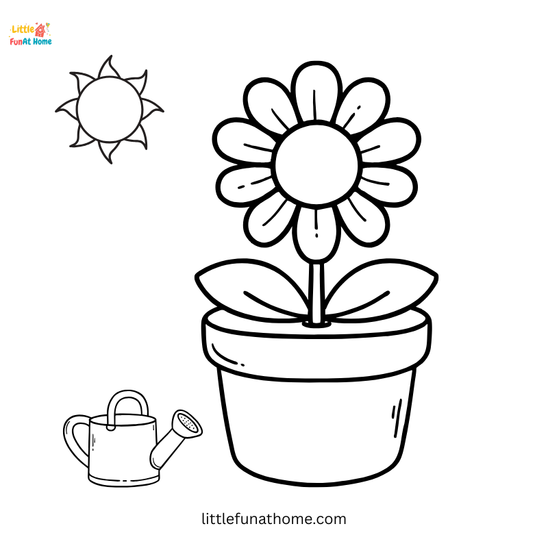 Potted flowers coloring page