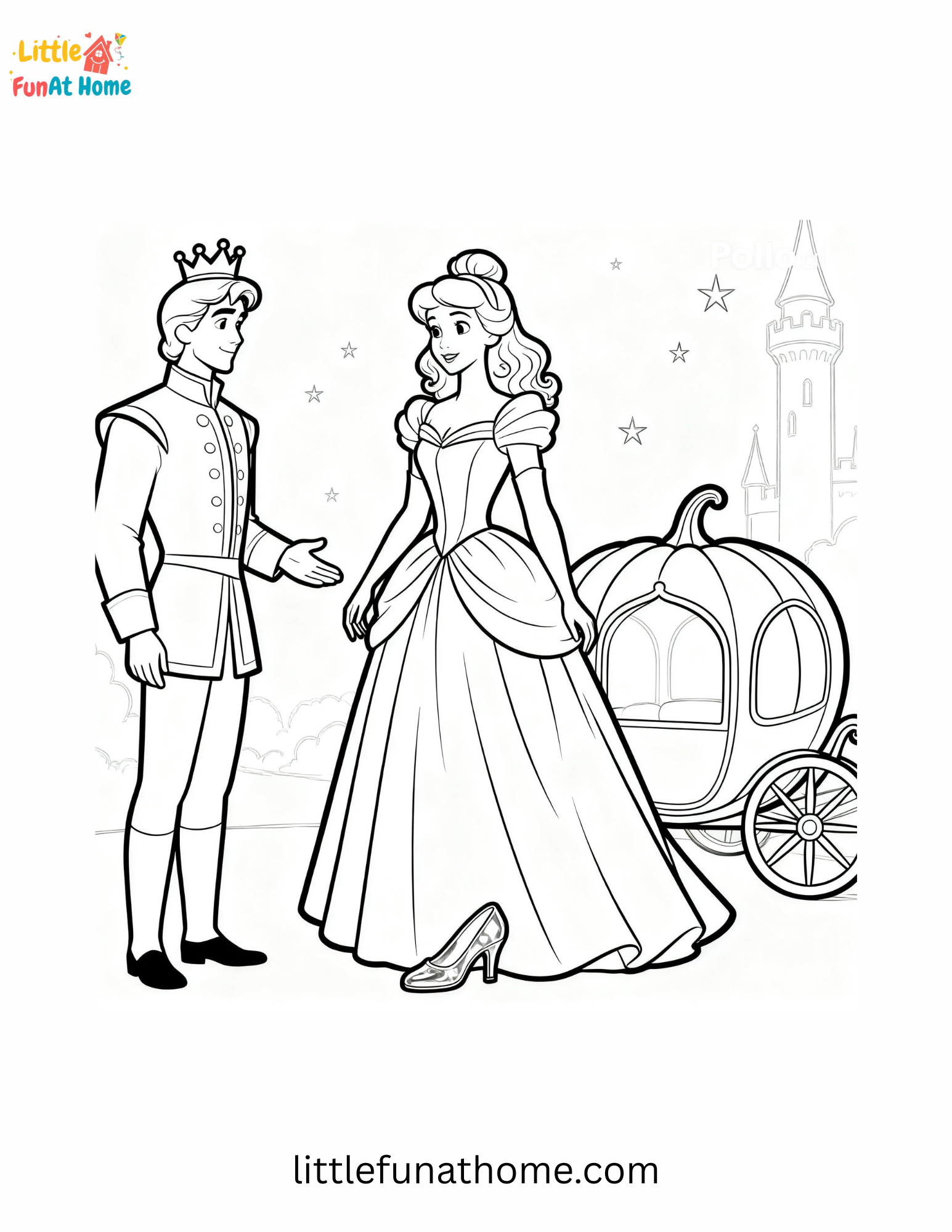 Free Prince and Princess Coloring Page for Kids