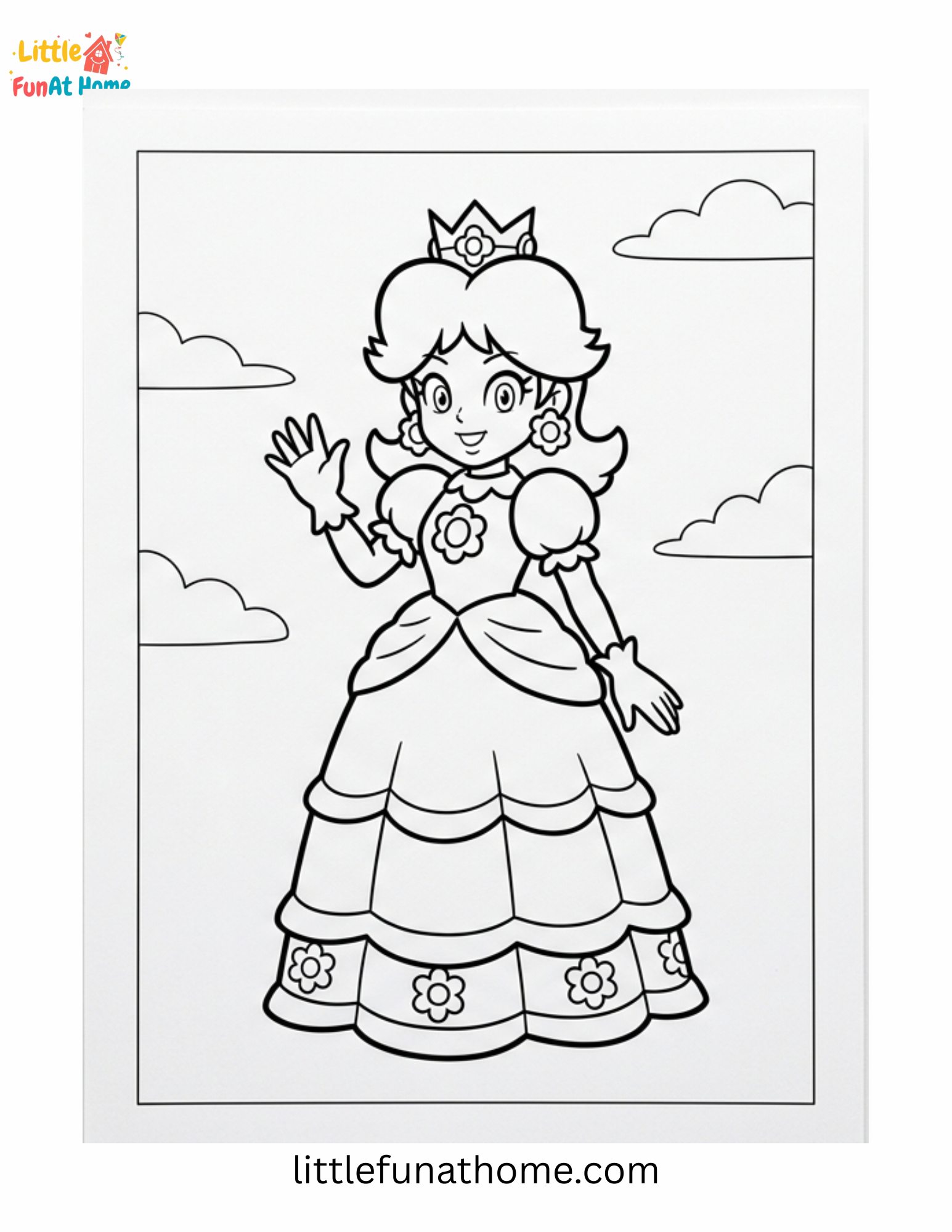 Free Printable Princess Daisy coloring page for Kids