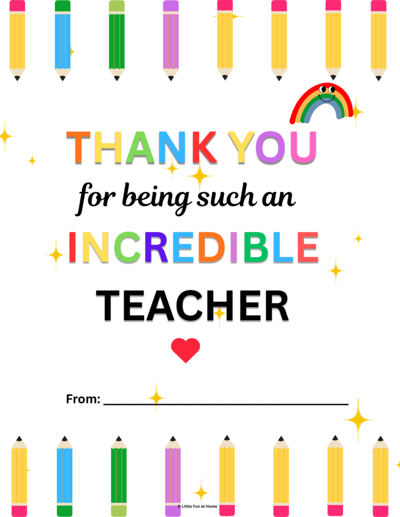 Thank You for Being Such an Incredible Teacher Card