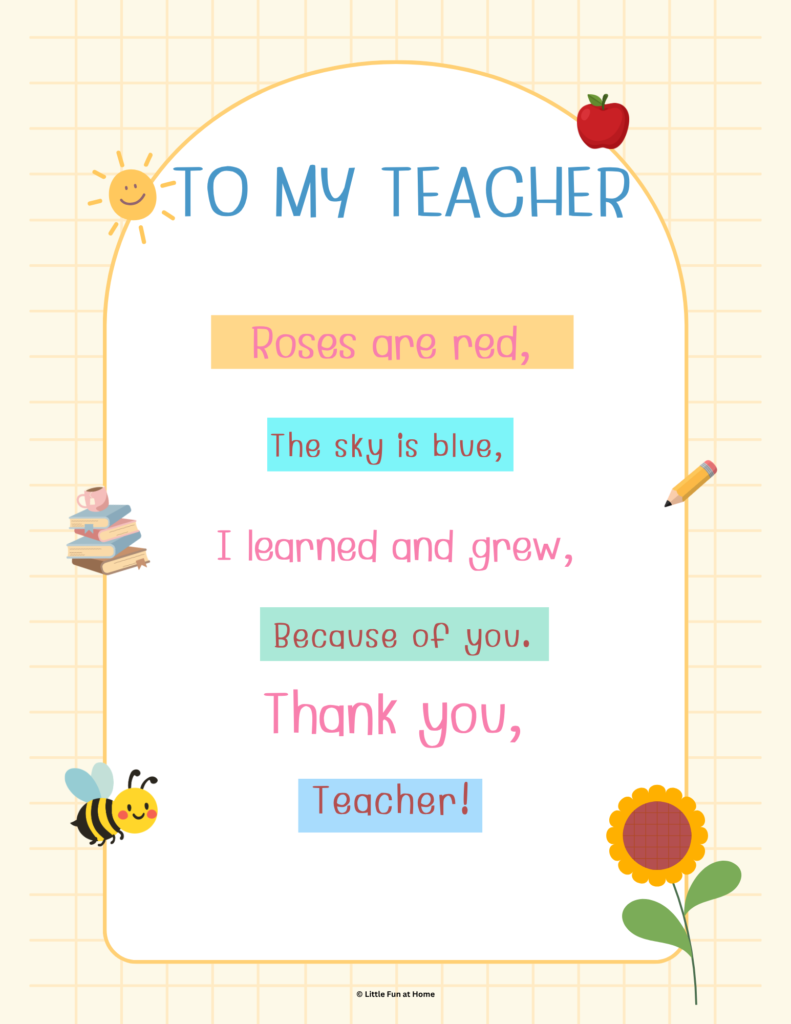 Free Printable Thank You Teacher Card
