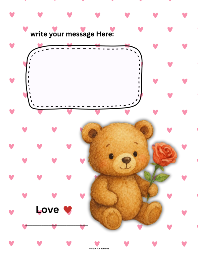 Free Printable Teachers Teddy Bear Card