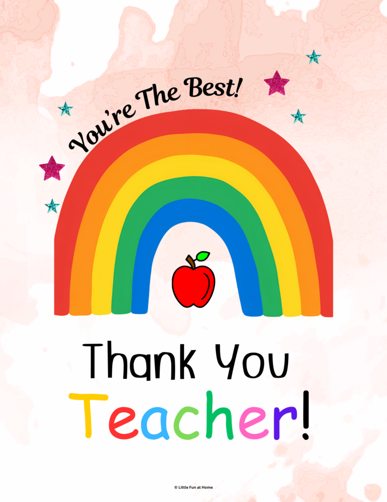 Free Printable You are The Best Teacher Card