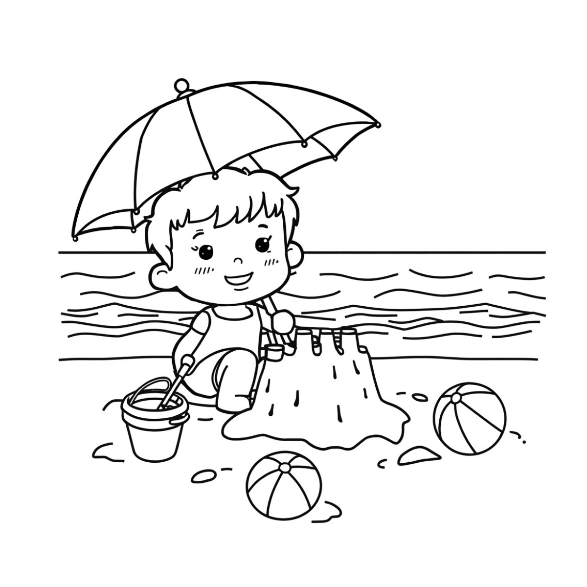 Beach Day - Summer Coloring Pages