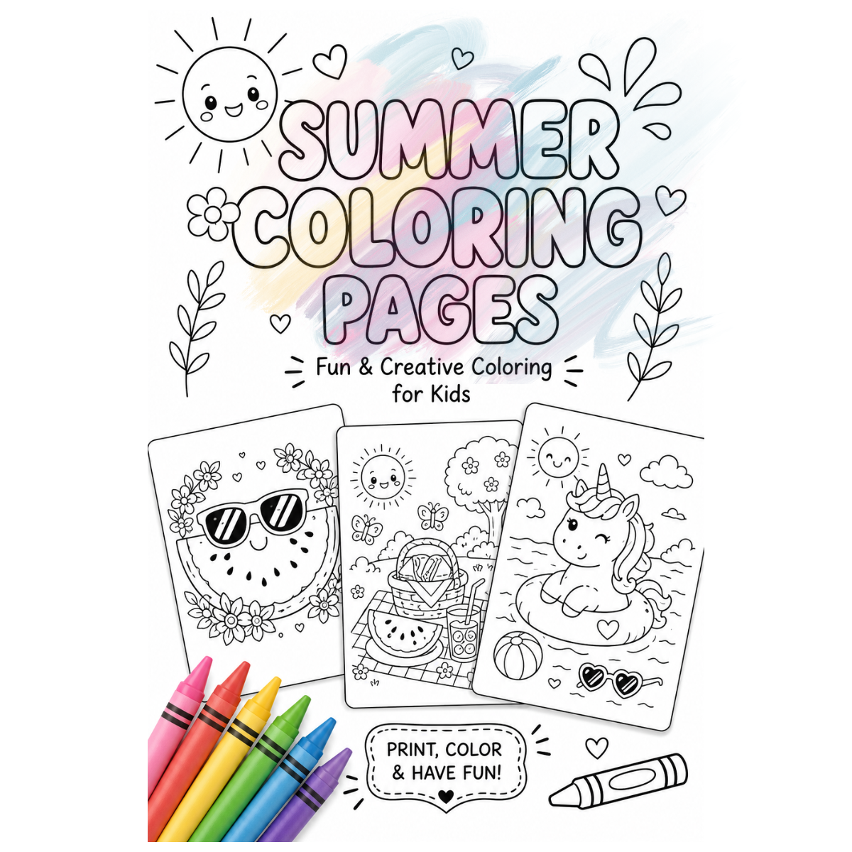 Download Free Printable Summer Coloring Pages for Kids