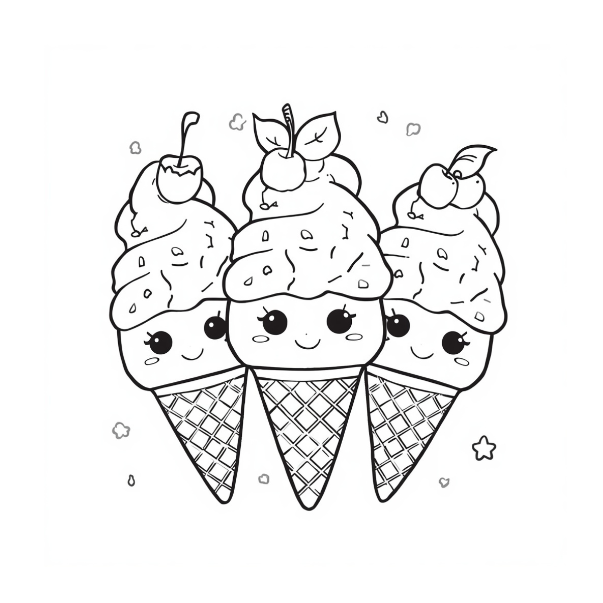 Ice Cream Summer Coloring Page Free Printable