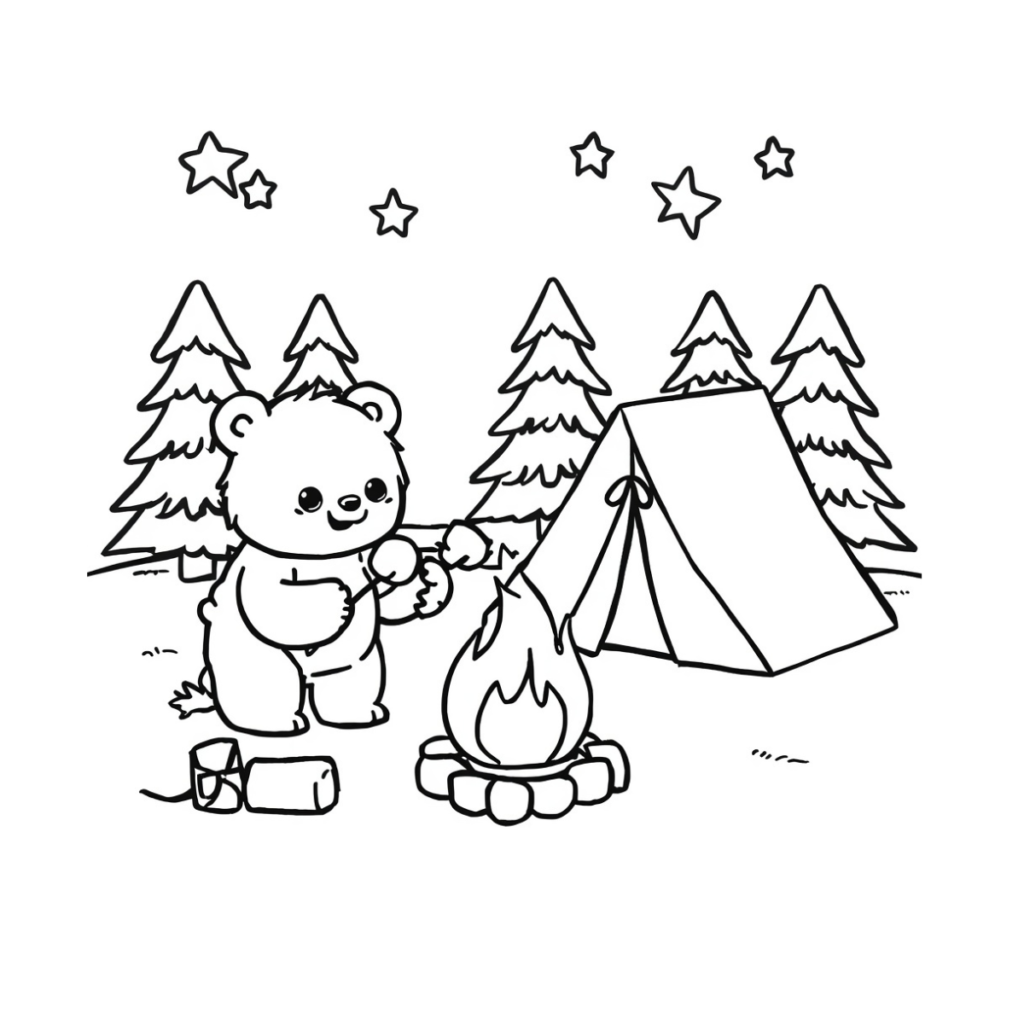 Summer Camping Coloring Page Free Printable